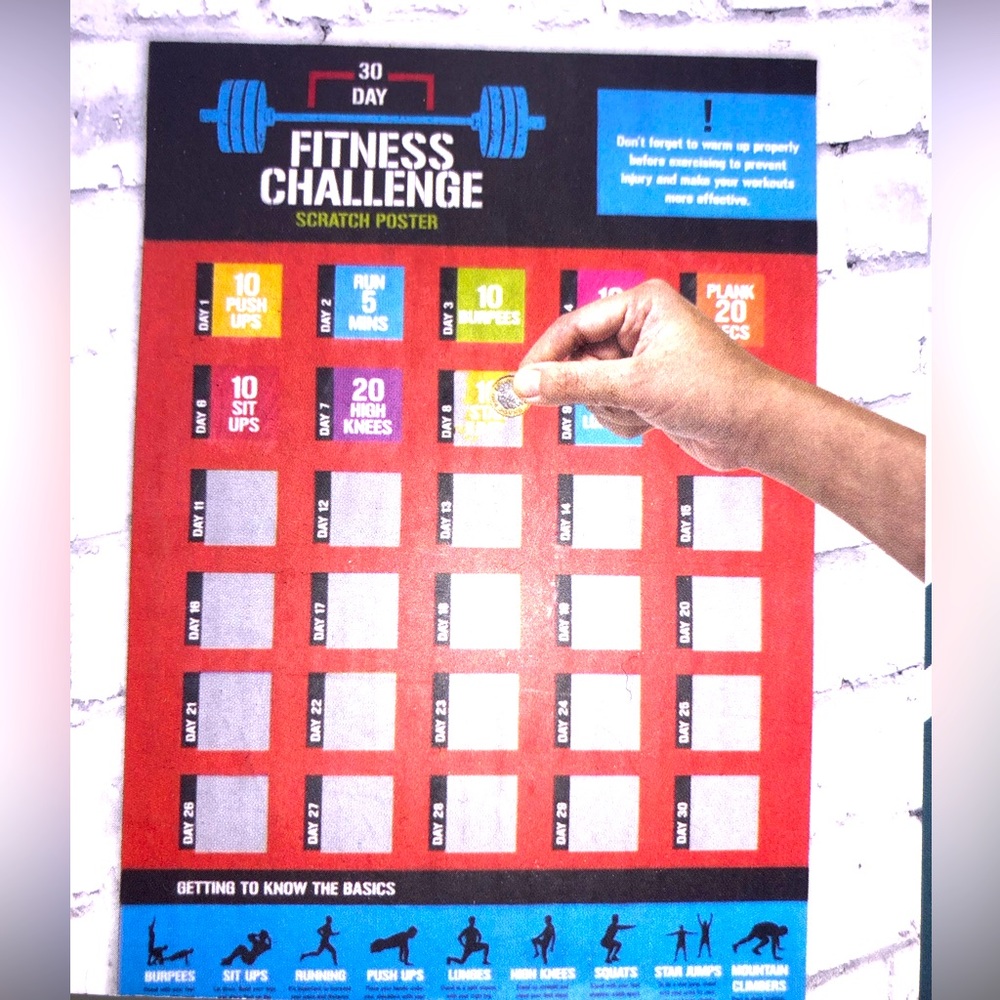 Fun scratch off exercise posters